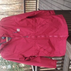 Carhartt Women's Rain Defender Relaxed Fit Lightweight Coat Jacket Ruby Red Sz S